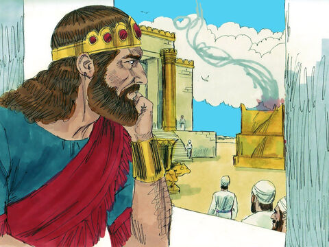 Cu 18 ani după ce poporul s-a rupt în două ţări, regele Roboam a murit, şi fiul său, Abia a fost încoronat ca rege. El a domnit peste Ierusalim, unde era Templul Domnului şi unde au slujit preoţii Dommnului. – Imagine 2