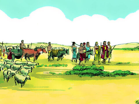 Au pornit înapoi pe calea spre Canaan cu animalele, sclavii şi darurile primite de la Faraon. – Imagine 18
