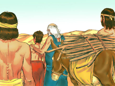Apoi Avraam şi Isaac sau întors la slugile, care le aşteptaseră, şi au pornit spre sud la Beer- Şeba, unde locuiau. – Imagine 15