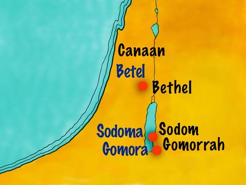 Însă oamenii din acest teritoriu fuseseră foarte neascultători. În special două oraşe, Sodoma şi Gomora, au fost pline de răutate. Dar Lot a ales acest pământ bogat, fertil, ca şi cel mai bun loc pentru a trăi cu familia sa. – Imagine 8