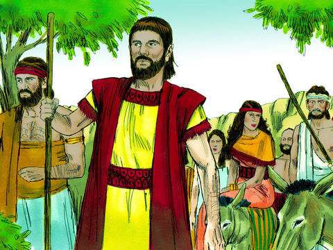 Avram şi nepotul lui, Lot, familiile şi animalele lor s-au stabilit în Betel în Canaan, locuind împreună cu triburile canaaniţilor. Avram a devenit foarte bogat, având animale, argint şi aur. – Imagine 1