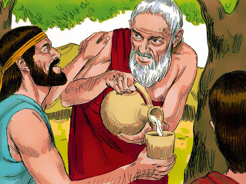 Avraam s-a grăbit să o roage pe Sara să coacă pâine proaspătă. El a ales un viţel tânăr şi l-a dat unei slugi să-l taie şi să-l pregătească. Apoi a luat lapte şi unt proaspăt, şi i-a servit oaspeţilor săi. – Imagine 3