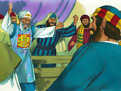 Când mai-marii evreilor au auzit acest lucru, sau înfuriat într-atât, încât au vrut să îi omoare pe apostoli. – Imagine 8