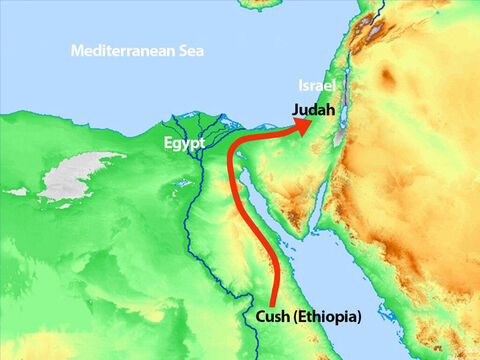 Regele Zerah din Cuş (Etiopia din zilele noastre), a ieşit la război împotriva Iudei cu o oştire uriaşă. – Imagine 6