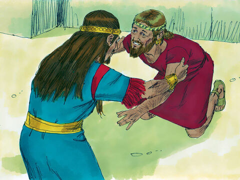 Şi când cineva se apropia de el să i se închine, el îi întindea mâna, îl îmbrăţişa şi-l săruta. Astfel Absolom a devenit foarte popular între israeliţi. – Imagine 10