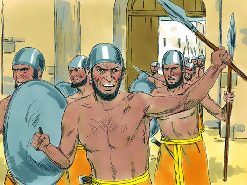 Amoniţii au ieşit din oraş, şi şi-au ocupat poziţiile. – Imagine 6
