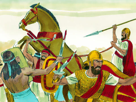 Ioab şi oştirea lui i-au atacat pe aramei, care au fugit dinaintea lui. – Imagine 8