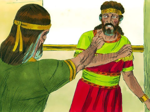 Apoi Natan i-a spus lui David: – Tu eşti omul acela! Aşa vorbeşte Domnul: „Te-am uns rege peste Israel şi team scăpat din mâna lui Saul. Ţi-am dat casa stăpânului tău şi ţi-am pus în braţe soţiile lui – Imagine 15