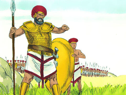 Timp de patruzeci de zile, Goliat a venit în fiecare dimineaţă şi seară în faţa israeliţilor să-i cheme în luptă. – Imagine 7
