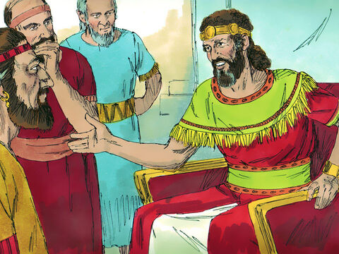 David şi-a întrebat consilierii: – Există cineva din familia lui Saul căruia aş putea arăta bunătate pentru Ionatan? Astfel l-au chemat pe Ţiba, un slujitor al lui Saul. – Imagine 2