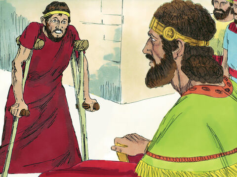 Apoi David l-a invitat pe Mefiboşet să mănânce întotdeauna la masa regelui, cu fiii acestuia, şi să fie tratat ca un fiu de rege. – Imagine 8