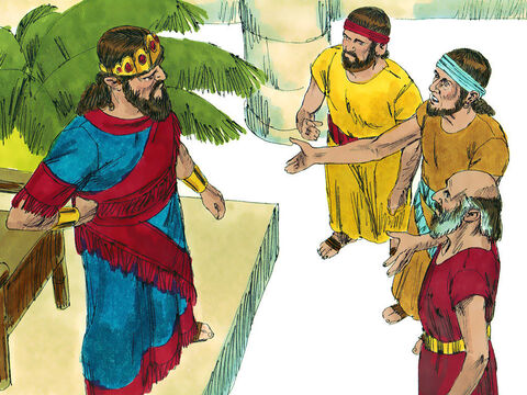 Localnicii din Zif au plecat la Saul în Ghibea, şi i-au raportat, că David fusese pe munţii Hachila, aproape de Horeş. Saul le-a rugat să îl găsească pe David, şi să îi raporteze tot despre el. – Imagine 7