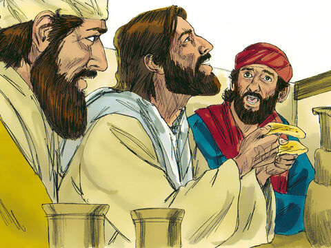 În timp ce mâncau împreună, străinul a luat pâinea, a frânt-o și le-a dat-o. Dumnezeu le-a permis să recunoască cine era străinul: Isus! – Imagine 11