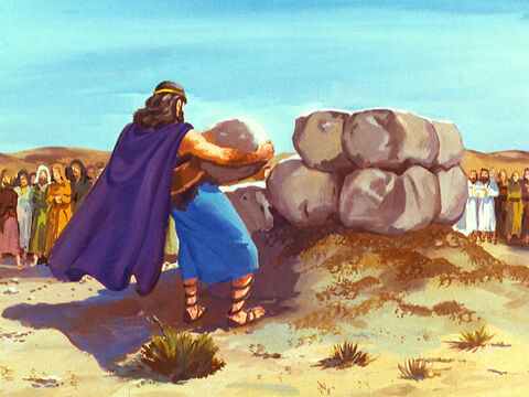 Întâi a luat douăsprezece pietre, şi a refăcut altarul Domnului, care fusese distrus. – Imagine 33