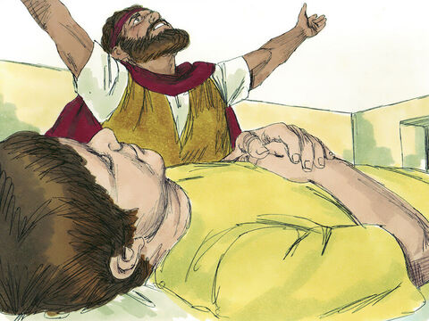 – Dă-mi-l încoace pe fiul tău, i-a zis el.<br/>L-a luat în braţe, l-a dus în odaia de sus unde locuia el şi l-a aşezat pe patul său. Apoi a strigat către Domnul, spunând: „Doamne, Dumnezeul meu, de ce l-ai omorât pe fiul acestei văduve la care locuiesc?“ – Imagine 11