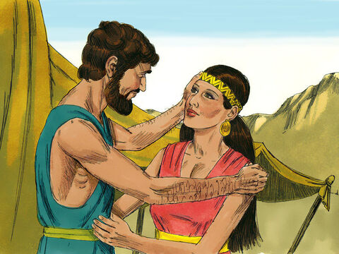 Isaac avea patruzeci de ani când a luat-o de soție pe Rebeca. Au trecut douăzeci de ani, și Isaac s-a rugat la Domnul pentru că soția sa nu avea copii. – Imagine 1