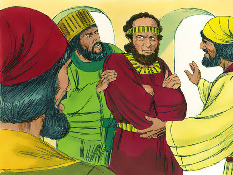 – De ce încalci porunca împăratului, şi de ce nu te apleci înaintea lui Haman? – l-au întrebat slujitorii. <br/>Ştiau că Mardoheu era evreu. L-au tot întrebat, dar Mardoheu nu i-a ascultat. – Imagine 15