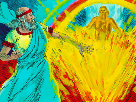 Ezechiel știa că vede gloria lui Dumnezeu, și imediat a căzut cu fața la pământ. – Imagine 8