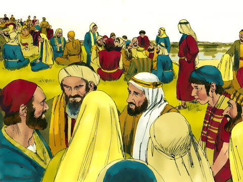 – Spuneți-le tuturor să se așeze în grupuri de cincizeci, a indicat Isus. – Imagine 8