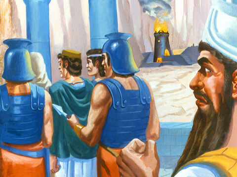 Apoi a poruncit ca Şadrac, Meşac şi Abed-Nego să fie duşi la cuptor şi să fie ucişi din cauza neascultării lor. – Imagine 27