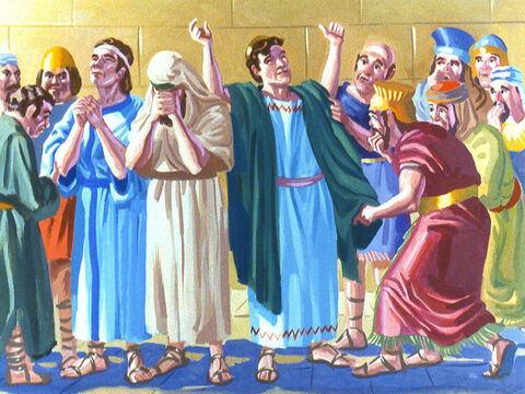 Regele Nebucadneţar a căzut pe genunchi şi a strigat – Binecuvântat să fie Dumnezeul lui Şadrac, Meşac şi Abed-Nego, care i-a salvat pe slujitorii săi, care au avut încredere în El. – Imagine 43