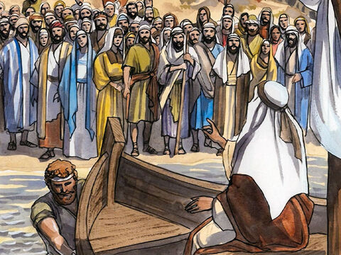 Isus S-a suit într-una dintre bărci, care era a lui Simon, şi l-a rugat s-o depărteze puţin de la ţărm. – Imagine 3