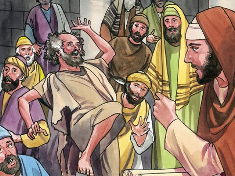 Isus l-a mustrat zicându-i:<br/>– Taci şi ieşi afară din el!<br/>Demonul l-a aruncat la pământ în mijlocul lor şi a ieşit din el fără să-i facă vreun rău. – Imagine 5