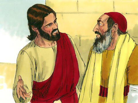 Isus a terminat aşa:<br/>– Ce crezi, care dintre aceşti trei s-a purtat ca semenul omului atacat de tâlhari?<br/>– Cel care a avut grijă de el, răspunse învăţătorul.<br/>– Du-te şi fă şi tu la fel! spuse Isus. – Imagine 12