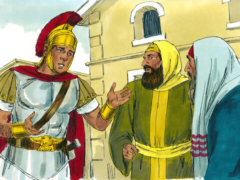 Centurionul i-a trimis la Isus pe nişte bătrâni ai iudeilor, ca să-i ceară să vină şi să-i vindece slujitorul. – Imagine 3