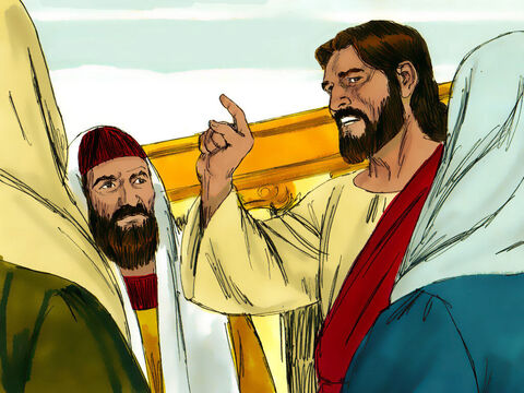 În timp ce a luat parte în sărbătorile de Paşti, Isus a vorbit în fiecare zi în curtea templului. – Imagine 1