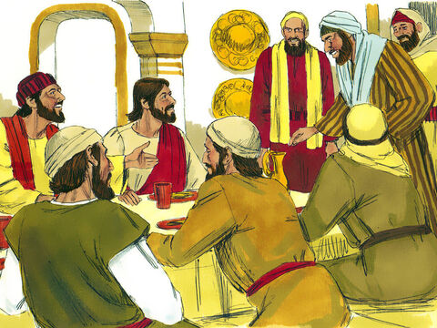Apoi Matei a organizat un ospăţ mare pentru Isus. Şi o mare mulţime de colectori de taxe şi alţi oaspeţi stăteau la masă împreună cu ei. – Imagine 4