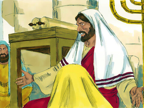 Apoi a spus:<br/>– Astăzi a fost împlinit acest pasaj din Scriptură.<br/>Isus astfel a afirmat că El era Cel promis şi trimis de către Dumnezeu pentru a le salva. El era Mesia. – Imagine 5