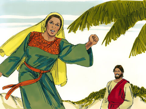 Exact atunci s-au întors şi ucenicii. Femeia a lăsat apa, şi a fugit înapoi să le dea de ştire tututor:<br/>– Veniţi şi vedeţi-l pe bărbatul care mi-a spus tot ce am făcut. Oare nu El e Mesia? – Imagine 12