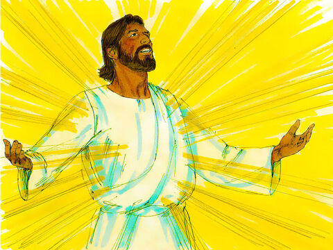 În timp ce Isus s-a rugat, I s-a schimbat înfăţişarea, iar hainele Lui au devenit strălucitoare ca lumina. – Imagine 4