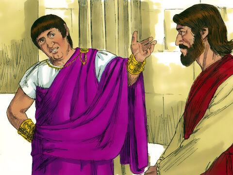 – Nu auzi de câte lucruri Te învinuiesc ei?, întrebă Pilat.<br/>Apoi le-a spus conducătorilor preoţilor şi adunării:<br/>– Eu nu găsesc nimic vinovat în Omul acesta! – Imagine 4