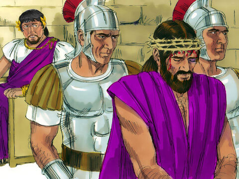 Apoi Irod L-a trimis pe Isus înapoi la Pilat. În ziua aceea, Irod şi Pilat s-au împrietenit unul cu altul, căci înainte fuseseră în duşmănie unul faţă de celălalt. – Imagine 9