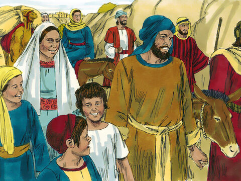 La sfârşitul sărbătorii, Maria şi Iosif au pornit acasă spre Galilea cu alţii care veniseră din acea direcţie. Au crezut că Isus era şi el cu rudele şi prietenii în drum spre casă. – Imagine 3