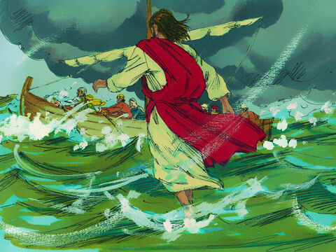 Cu puţin timp înainte de zori Isus a terminat cu rugăciunile, şi a pornit să se întoarcă spre Capernaum pe drumul cel mai scurt – peste mare. – Imagine 4