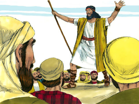 Ioan predica pe malul râului Iordan spunând:<br/>– Pocăiţi-vă căci împărăţia lui Dumnezeu este aproape.<br/>Ioan era cel despre care profetul Isaia spusese 600 de ani mai devreme: „un glas strigă în pustie: pregătiţi calea Domnului”. – Imagine 2