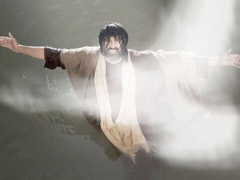 Imediat după ce Isus a ieşit din apă, Duhul lui Dumnezeu a coborât ca un porumbel peste El. – Imagine 19