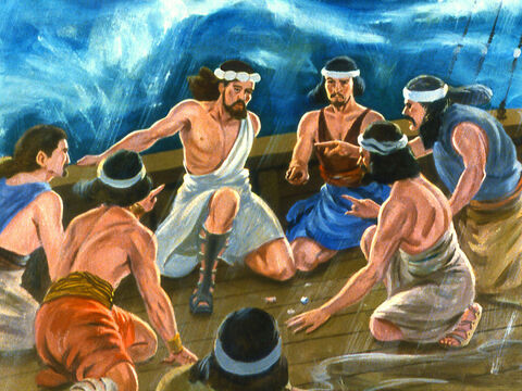 Şi s-a întâmplat ca Iona a ieşit ca fiind de vină. Corăbierii au vrut să ştie cine era el, şi ce făcuse de L-a supărat aşa pe Dumnezeu. – Imagine 21