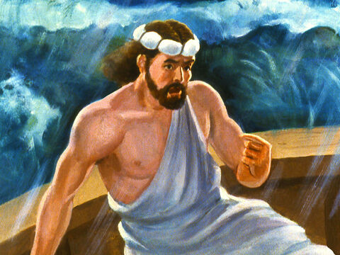 Iona le-a mărturisit ce făcuse, şi le-a rugat să-l arunce în mare înainte să piară toţi. – Imagine 22