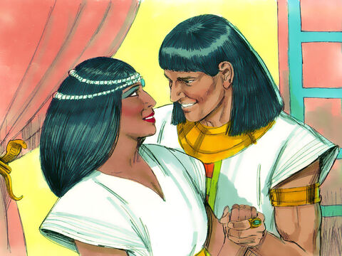 Iosif avea 30 de ani, şi a primit un nume egiptean, Ţafnat-Paneah. Faraon i-a dat o femeie de soţie, numită Asnat. Astfel Iosif a început să comande peste toată ţara Egiptului. – Imagine 14