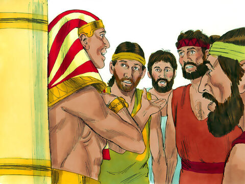 – Eu sunt, Iosif, pe care l-aţi vândut ca sclav.<br/>Dar fraţii săi au rămas înlemniţi, şi nu i-au putut răspunde. – Imagine 14