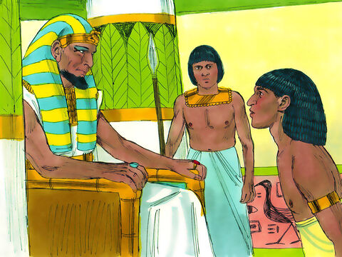 Faraon i-a zis lui Iosif:<br/>– Spune-le fraţilor tăi să se grăbească înapoi în Canaan, şi să-l aducă pe tatăl tău şi familiile lor. Le voi da cea mai bună regiune din Egipt, şi vor primi cele mai bune produse ale pământului. Trimite care să le aducă aici. – Imagine 18