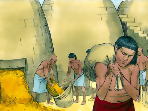 Oameni din toate ţările din împrejur veneau în Egipt ca să cumpere grâne de la Iosif, pentru că în întreaga regiune foametea era grea. – Imagine 9