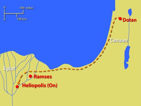 O hartă cu ruta cea mai probabilă spre Egipt, pe care Iosif a fost nevoit să o facă. – Imagine 17