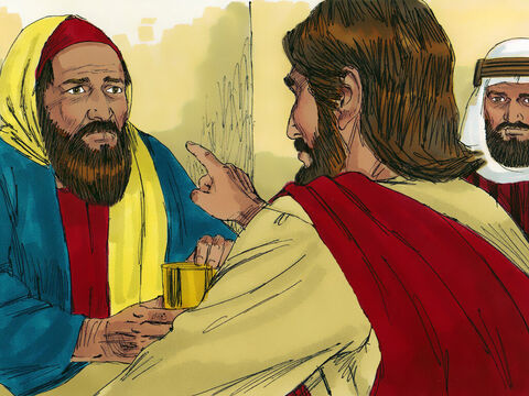 Isus a fost invitat la o masă organizată în onoarea Lui la Betania, lângă Ierusalim. Marta servea, iar Lazăr stătea la masă cu Isus şi ucenicii Lui. – Imagine 3