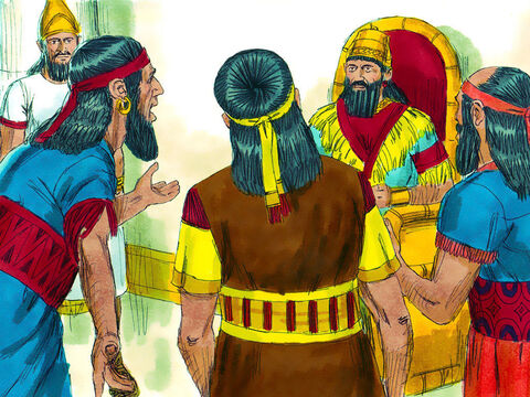Câţiva dintre astrologii babilonieni au raportat regelui că Şadrak, Meşak şi Abed-Nego nu au căzut pe genunchi în faţa statuii de aur, şi nu slujesc zeii împăratului. – Imagine 5