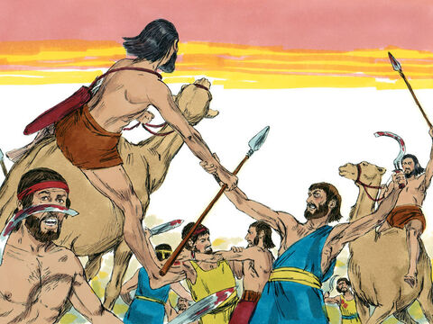 În timp ce mâinile lui Moise au fost ridicate, Iosua şi oamenii săi au fost mai tari în luptă. – Imagine 6